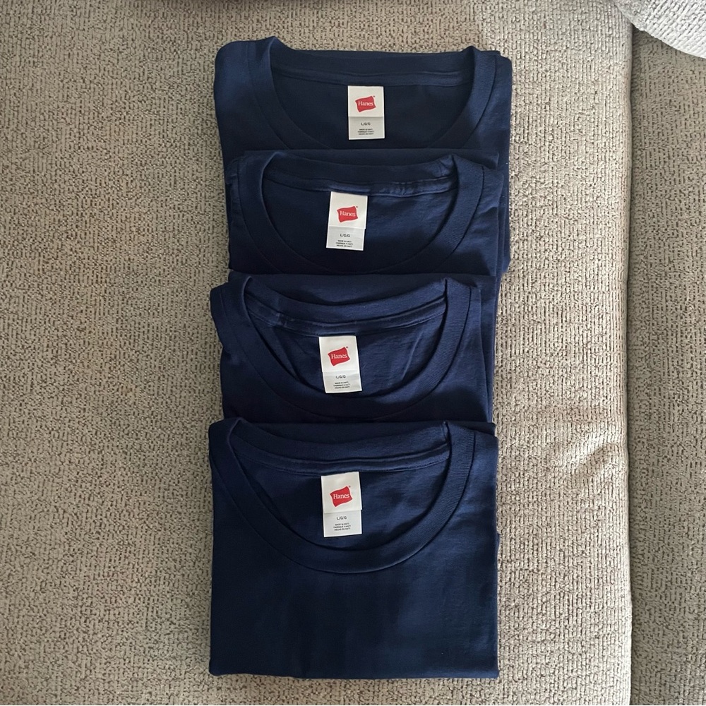 Hanes Men’s Crew Neck T-Shirt 4 Pack